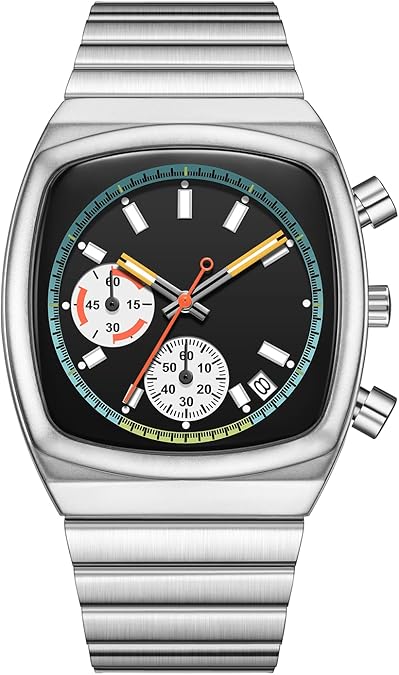 61VeGVUTN5L._AC_SY675_.jpg CILOA Mens Watches Chronograph Stainless Steel Waterproof Date Analog Business Fashion Wristwatch for Men