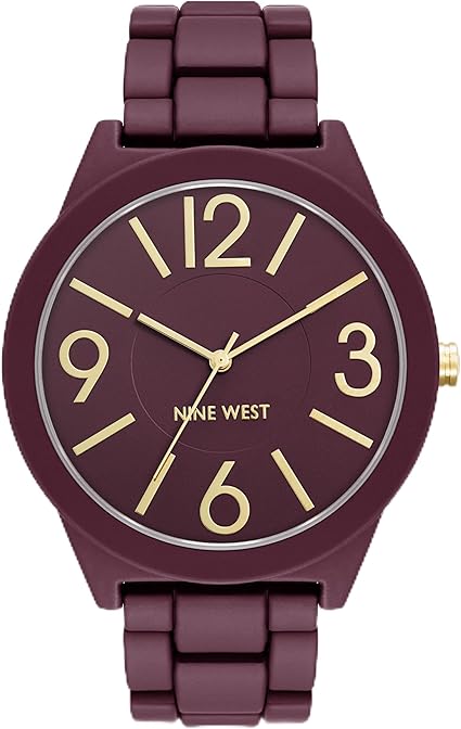 Nine West Women's Metal Bracelet Watch with Rubberized Coating